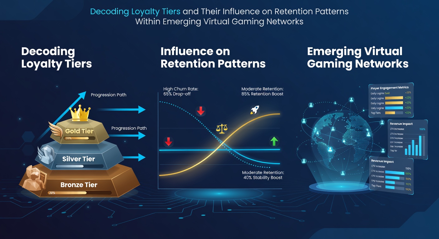 Chart showing retention rates segmented by loyalty tier levels in virtual gaming networks