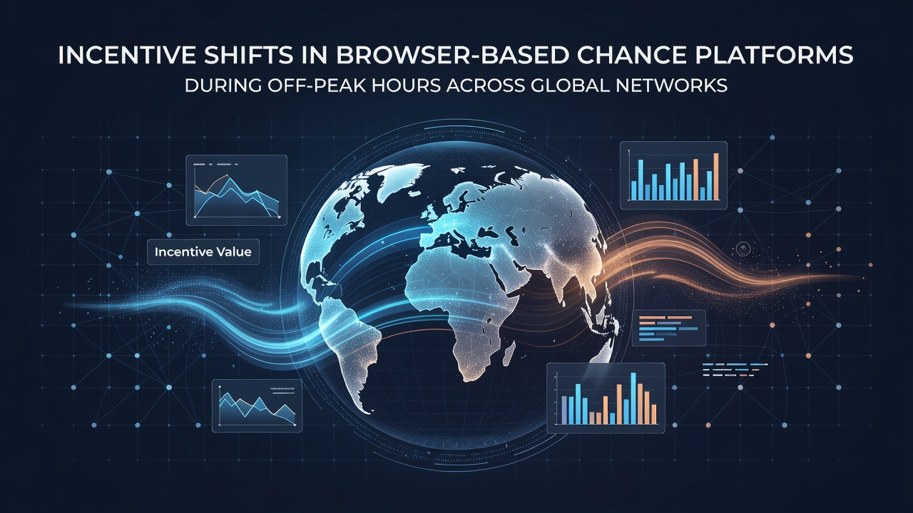 Global network map showing browser-based chance platforms with highlighted off-peak activity zones in June 2026