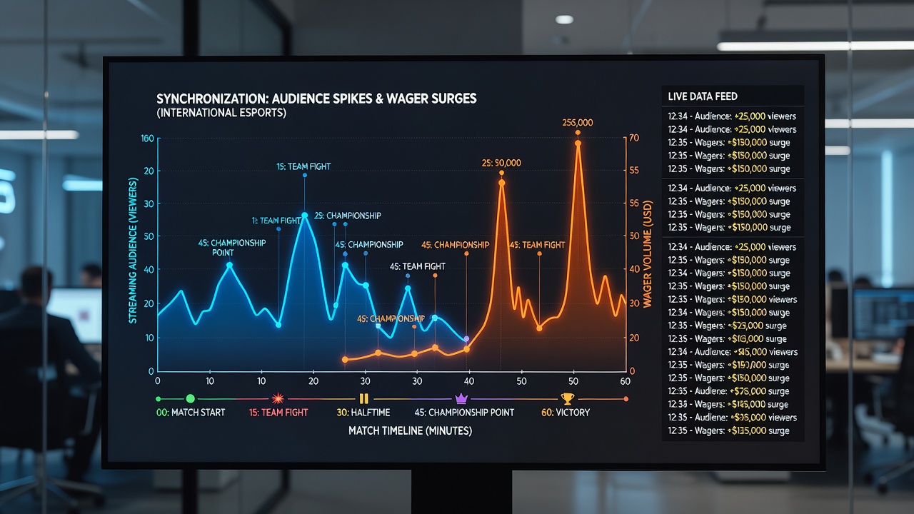 Heatmap visualization showing audience and betting correlation during a boxing main event