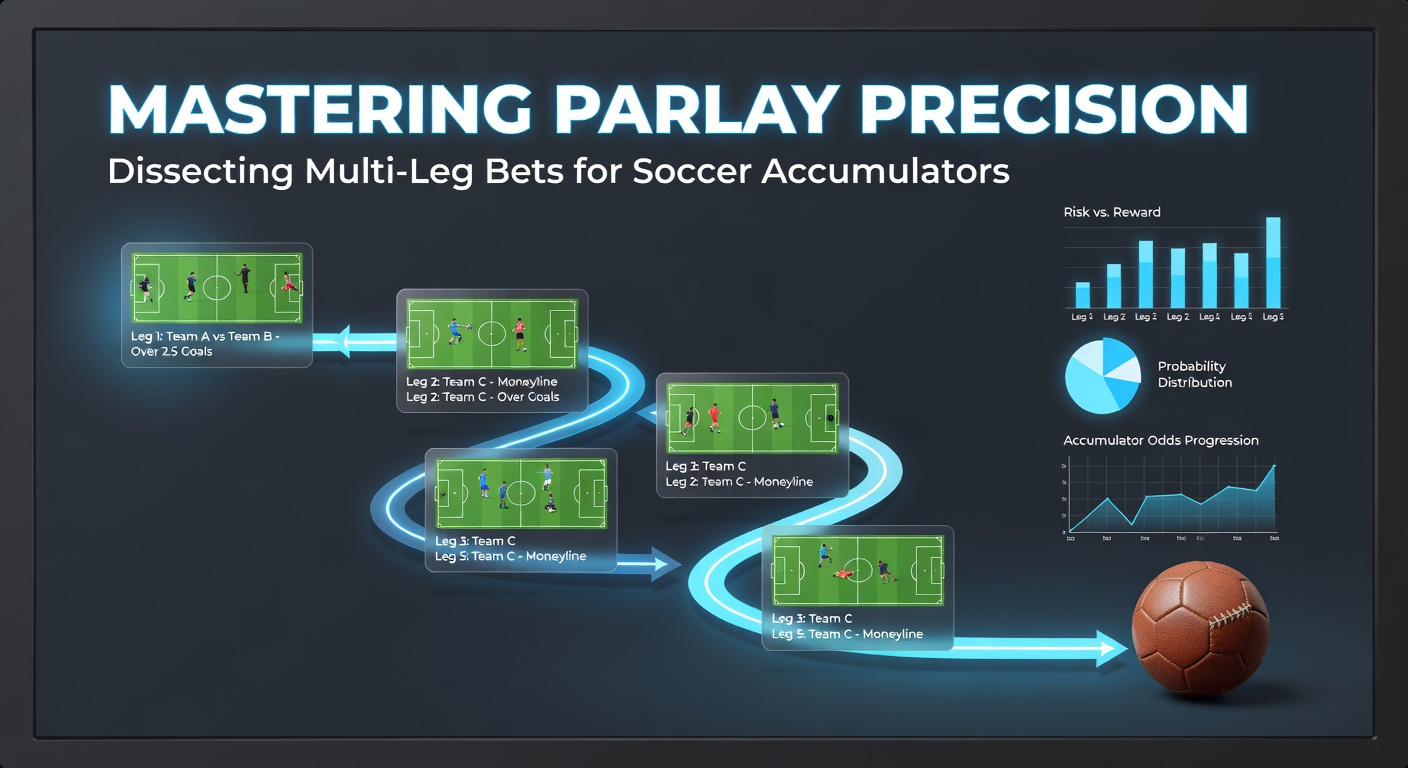 Visual breakdown of a multi-leg soccer accumulator bet showing interconnected match outcomes and multiplying odds