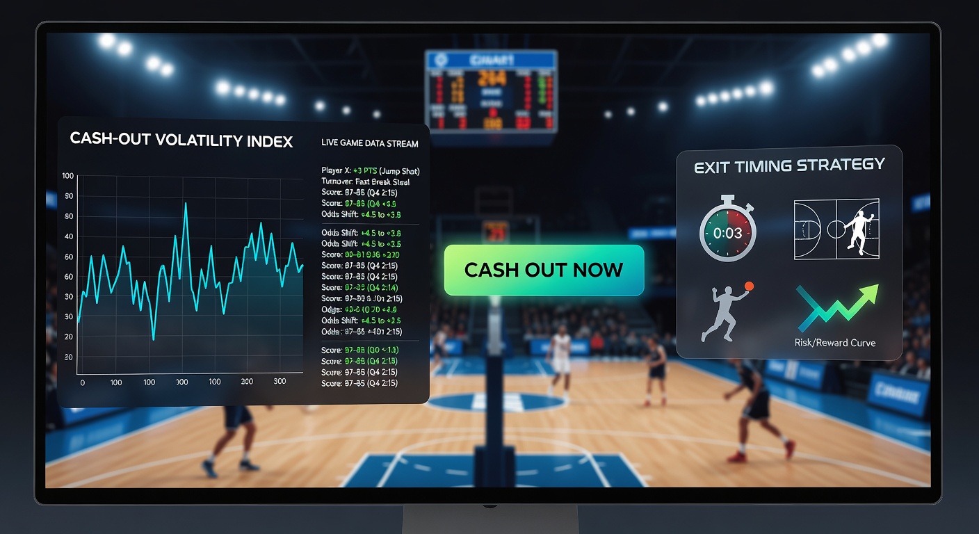 Close-up of a mobile betting app displaying cash-out option during a tense basketball overtime period