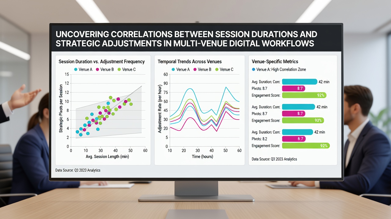 Analytics dashboard displaying session length graphs alongside strategic shift indicators for multi-venue wagering
